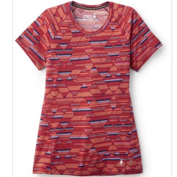 SmartWool Tops - SmartWool Sz XL Merino Base Layer 150 Short Sleeve T-shirt Habanero Print Red